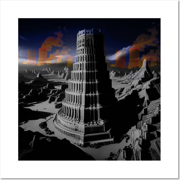 Tower of Babel Nuclear landscape Wall Art by Aurora X